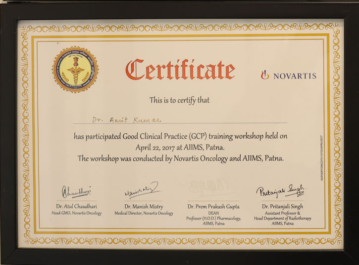Novartis Certificate