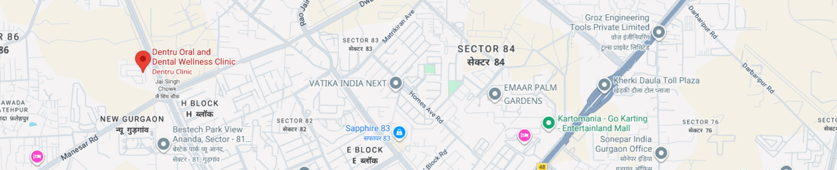 DenTru Clinic location map - Sector 86, New Gurgaon
